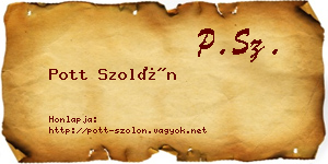 Pott Szolón névjegykártya